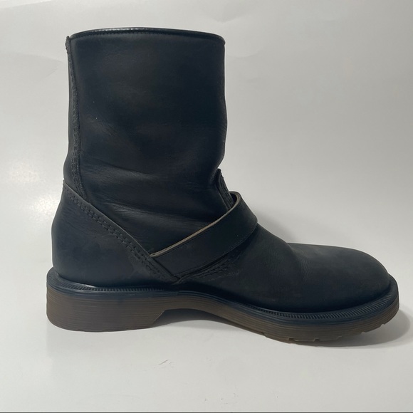 Rare Vintage Dr. Martens Motorcycle Boots Buckles Made in England 5 Black - Picture 8 of 15